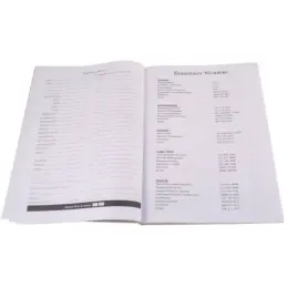 A4 Diary Emergency Numbers